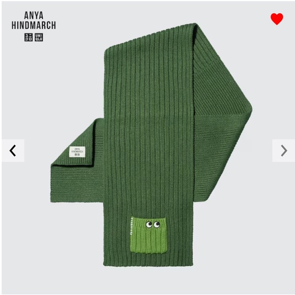 Anya Hindmarch Uniqlo collab green touch of wool heattech knitted stole NWT - Picture 1 of 6